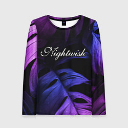 Лонгслив женский Nightwish neon monstera, цвет: 3D-принт