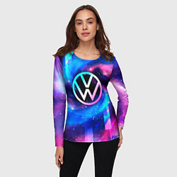 Лонгслив женский Volkswagen неоновый космос, цвет: 3D-принт — фото 2