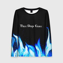 Лонгслив женский Three Days Grace blue fire, цвет: 3D-принт