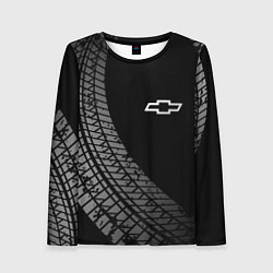 Лонгслив женский Chevrolet tire tracks, цвет: 3D-принт