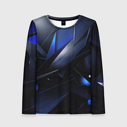 Женский лонгслив Blue black background