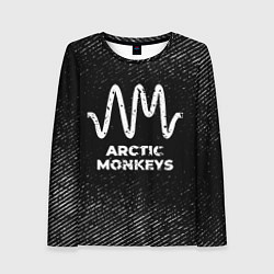 Лонгслив женский Arctic Monkeys с потертостями на темном фоне, цвет: 3D-принт