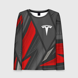 Лонгслив женский Tesla sports racing, цвет: 3D-принт