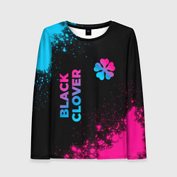Лонгслив женский Black Clover - neon gradient: надпись, символ, цвет: 3D-принт