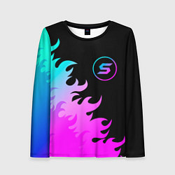 Лонгслив женский Skillet неоновый огонь, цвет: 3D-принт