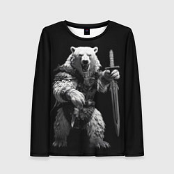 Лонгслив женский Белый медведь воин, цвет: 3D-принт