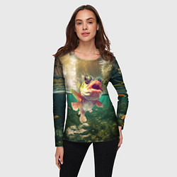Лонгслив женский Карп в озере, цвет: 3D-принт — фото 2