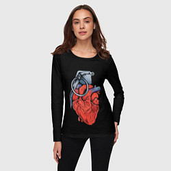 Лонгслив женский Сердце гараната, цвет: 3D-принт — фото 2