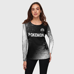 Лонгслив женский Pokemon glitch на темном фоне: символ сверху, цвет: 3D-принт — фото 2