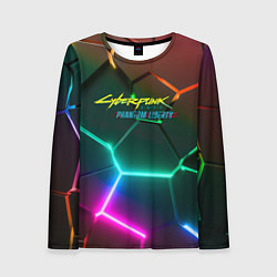 Лонгслив женский Cyberpunk 2077 phantom liberty logo neon, цвет: 3D-принт