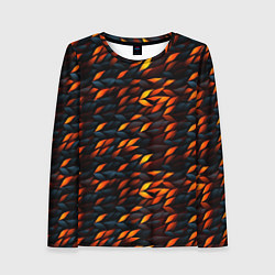 Женский лонгслив Black orange texture