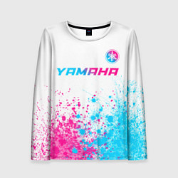 Женский лонгслив Yamaha neon gradient style: символ сверху