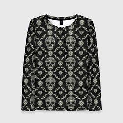 Женский лонгслив Узор с черепами Pattern with skulls