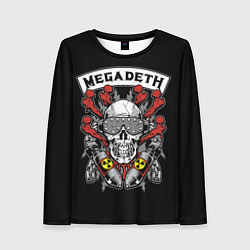 Лонгслив женский Megadeth - ядерный череп, цвет: 3D-принт