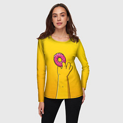 Лонгслив женский Гомер и пончик, цвет: 3D-принт — фото 2