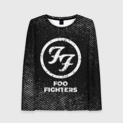 Лонгслив женский Foo Fighters с потертостями на темном фоне, цвет: 3D-принт