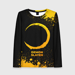 Лонгслив женский Demon Slayer - gold gradient, цвет: 3D-принт