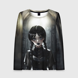 Женский лонгслив Аниме готическая девушка в темной комнате