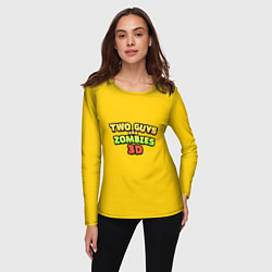Лонгслив женский Two Guys & Zombies 3D - Лого на желтом, цвет: 3D-принт — фото 2