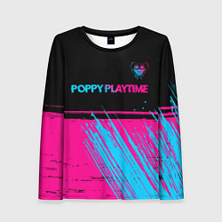 Женский лонгслив Poppy Playtime - neon gradient: символ сверху