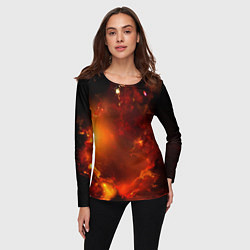 Лонгслив женский Небо в огне, цвет: 3D-принт — фото 2