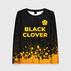 Лонгслив женский Black Clover - gold gradient: символ сверху, цвет: 3D-принт