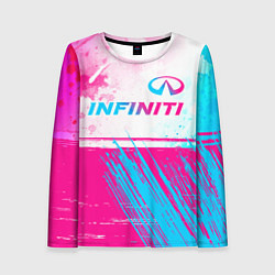 Женский лонгслив Infiniti neon gradient style: символ сверху