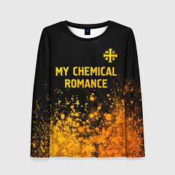 Лонгслив женский My Chemical Romance - gold gradient: символ сверху, цвет: 3D-принт