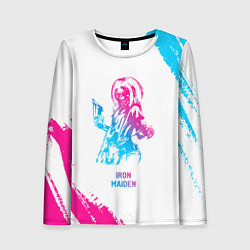 Лонгслив женский Iron Maiden neon gradient style, цвет: 3D-принт