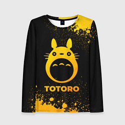 Лонгслив женский Totoro - gold gradient, цвет: 3D-принт