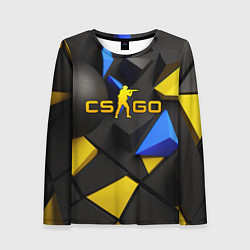 Женский лонгслив CSGO blue yellow abstract