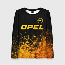 Лонгслив женский Opel - gold gradient: символ сверху, цвет: 3D-принт