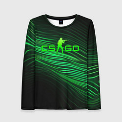 Женский лонгслив CSGO green lines logo