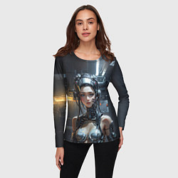 Лонгслив женский Боевая девушка-киборг, цвет: 3D-принт — фото 2