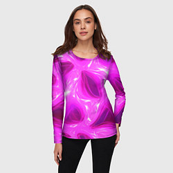 Лонгслив женский Обтекаемый розовый, цвет: 3D-принт — фото 2