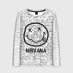 Лонгслив женский Nirvana glitch на светлом фоне, цвет: 3D-принт