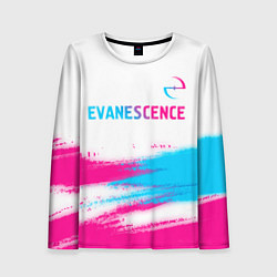 Лонгслив женский Evanescence neon gradient style: символ сверху, цвет: 3D-принт