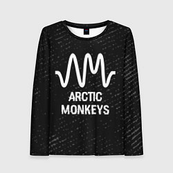 Лонгслив женский Arctic Monkeys glitch на темном фоне, цвет: 3D-принт