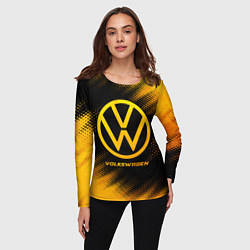 Лонгслив женский Volkswagen - gold gradient, цвет: 3D-принт — фото 2