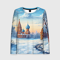 Лонгслив женский Российская зима, цвет: 3D-принт