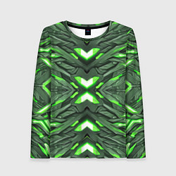 Лонгслив женский Кибер неоновая броня зелёная, цвет: 3D-принт