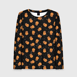 Лонгслив женский Мини капибары в космосе, цвет: 3D-принт