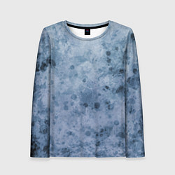 Лонгслив женский Абстракция - сине-серая грусть, цвет: 3D-принт