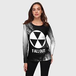 Лонгслив женский Fallout glitch на темном фоне, цвет: 3D-принт — фото 2