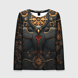Женский лонгслив Ворон в славянском стиле