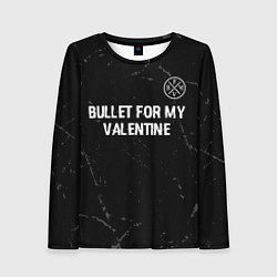 Женский лонгслив Bullet For My Valentine glitch на темном фоне посе