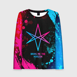 Лонгслив женский Bring Me the Horizon - neon gradient, цвет: 3D-принт