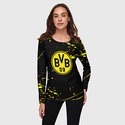 Лонгслив женский Borussia yellow splash, цвет: 3D-принт — фото 2