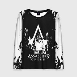 Лонгслив женский Assassins Creed белые краски, цвет: 3D-принт