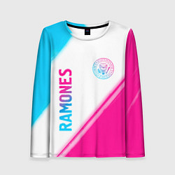 Женский лонгслив Ramones neon gradient style вертикально